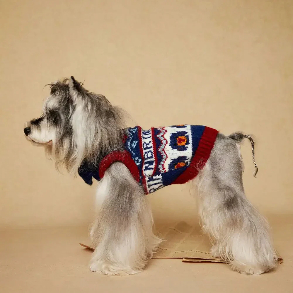 Jacquard Thick-Knit Sleeveless Dog Jumper – Designed for Dachshunds, French Bulldogs & Pugs - Image 9