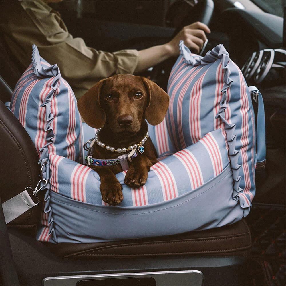 Lace Stripe Travel Safety Waterproof Dog Car Seat Booster - Image 8