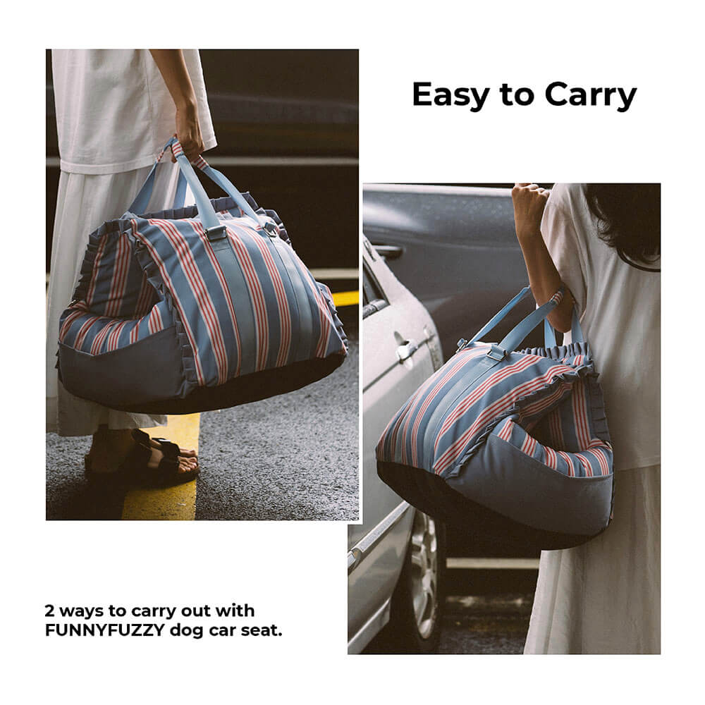 Lace Stripe Travel Safety Waterproof Dog Car Seat Booster - Image 9
