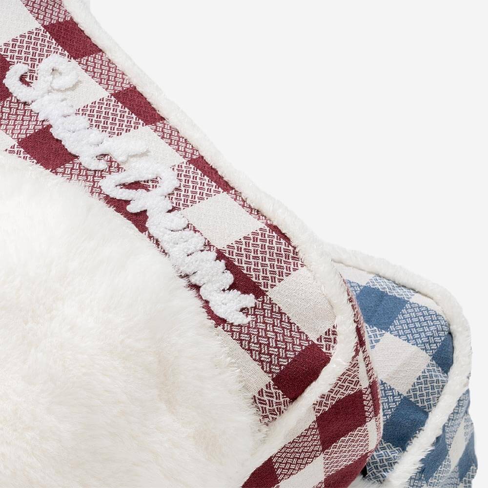 Large Classic Check Headrest Rectangle Calming Dog Bed - Dreamy wave - Image 7