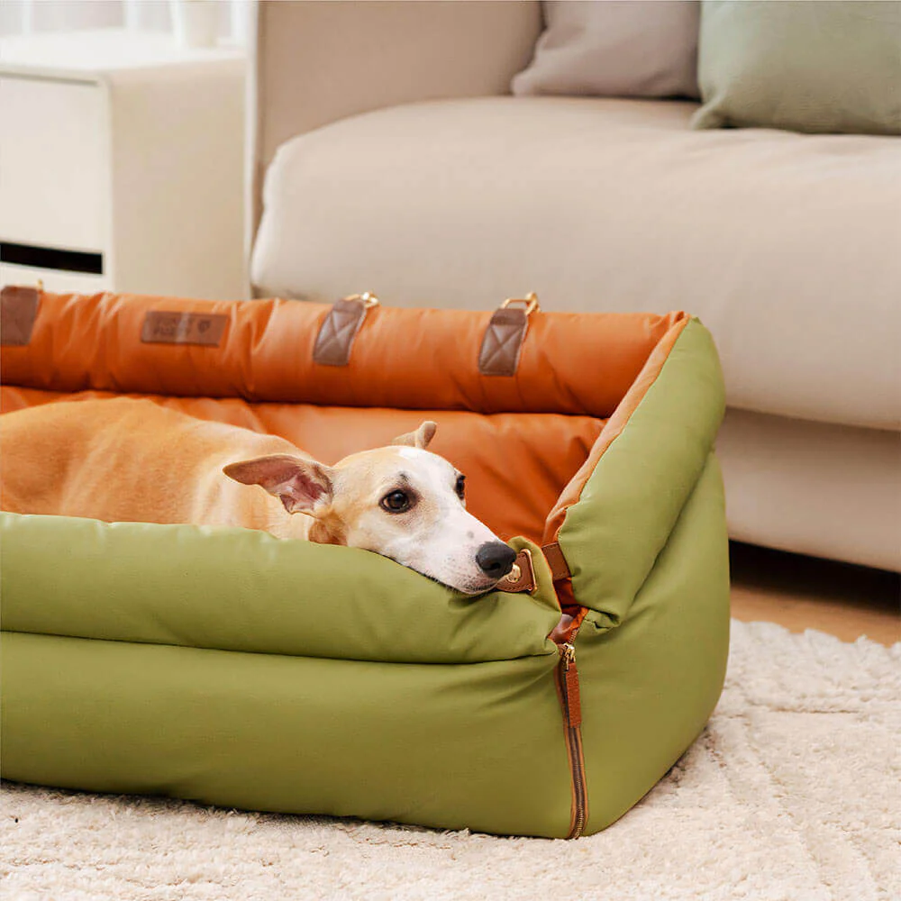 Large Deluxe Faux Leather Dog Car Seat Booster Bed - Urban Voyager - Image 22