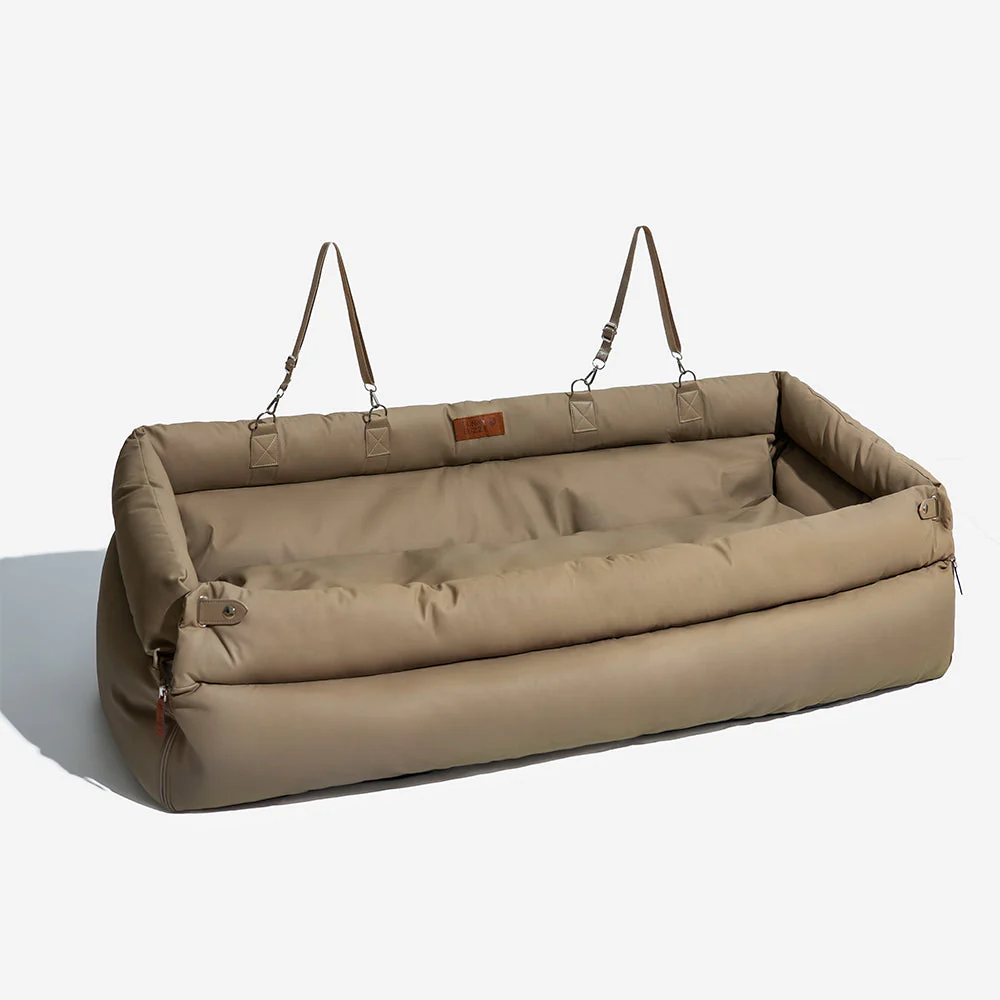 Large Deluxe Faux Leather Dog Car Seat Booster Bed - Urban Voyager - Image 27