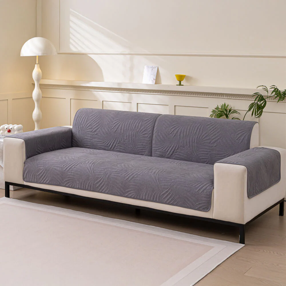 Large Leaf Pattern Water-resistant Sofa Protector Non-Slip Couch Cover - Image 10