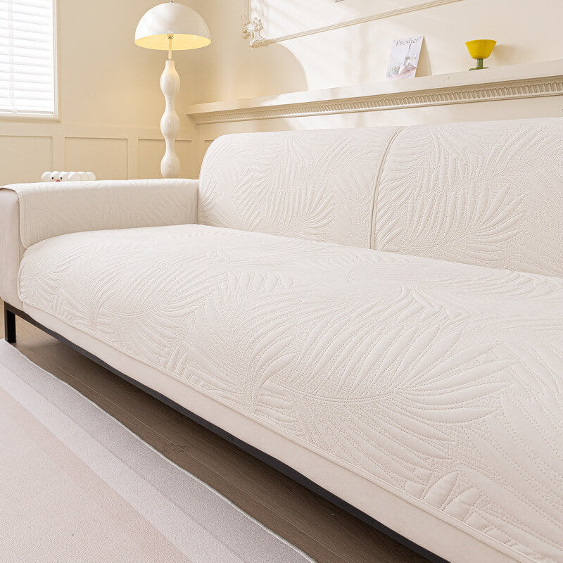 Large Leaf Pattern Water-resistant Sofa Protector Non-Slip Couch Cover - Image 6