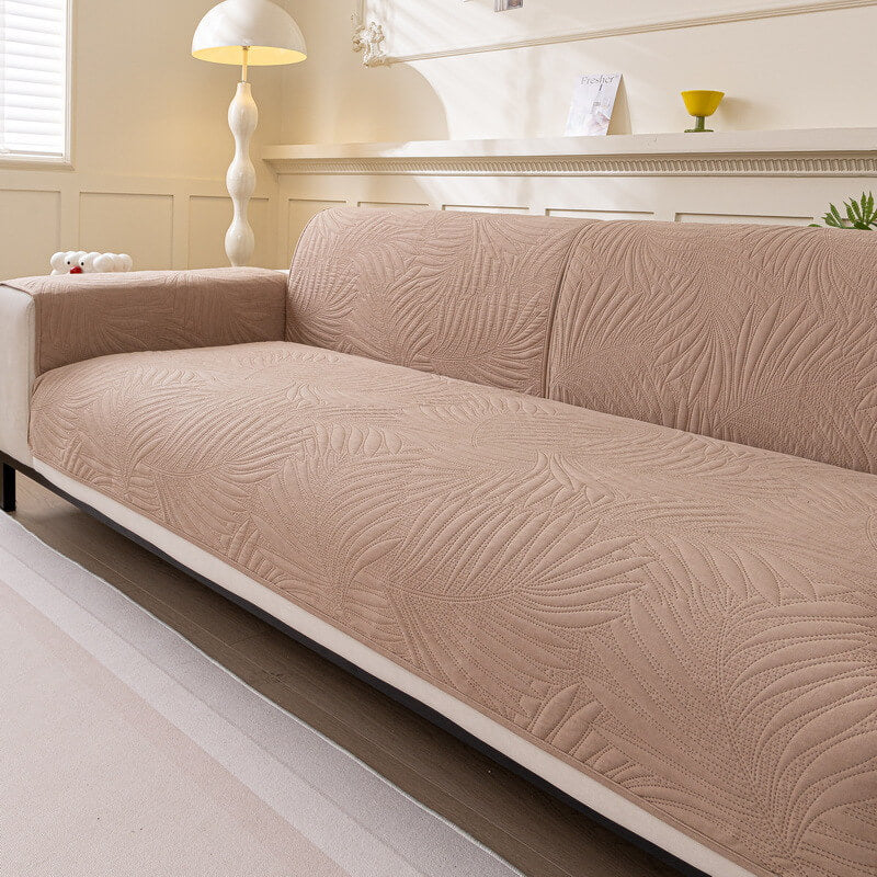 Large Leaf Pattern Water-resistant Sofa Protector Non-Slip Couch Cover - Image 7