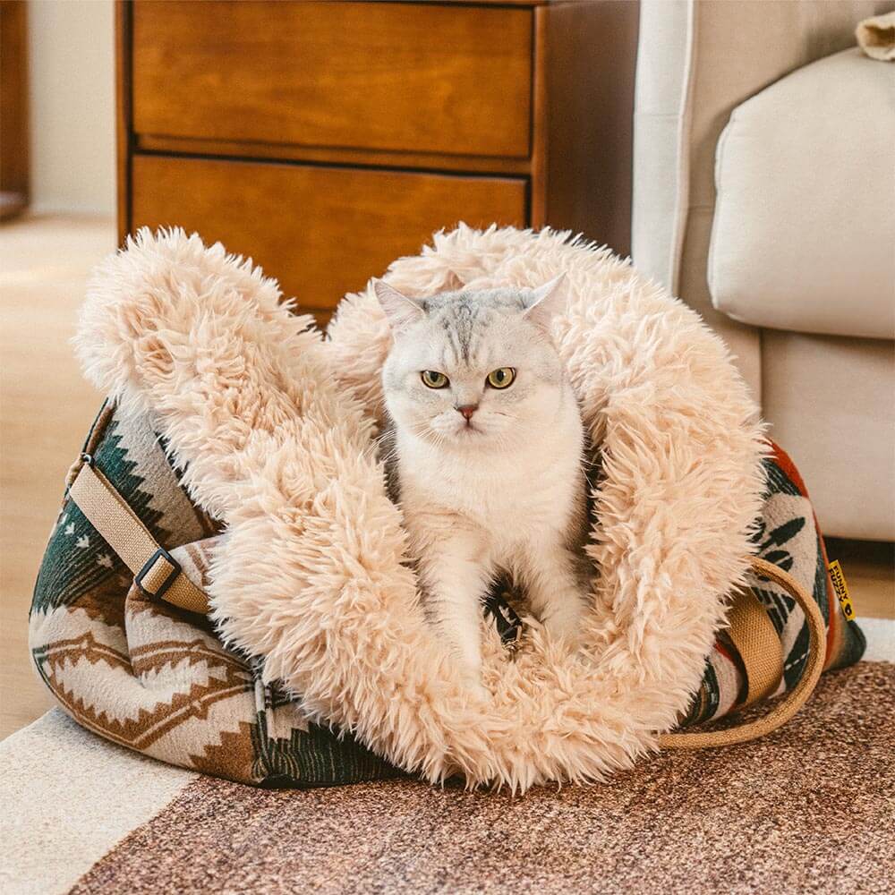 Large Reversible All-Season Indie Boho Pet Carrier and Dog Snuggle Sleeping Bag - Wondernap - Image 12