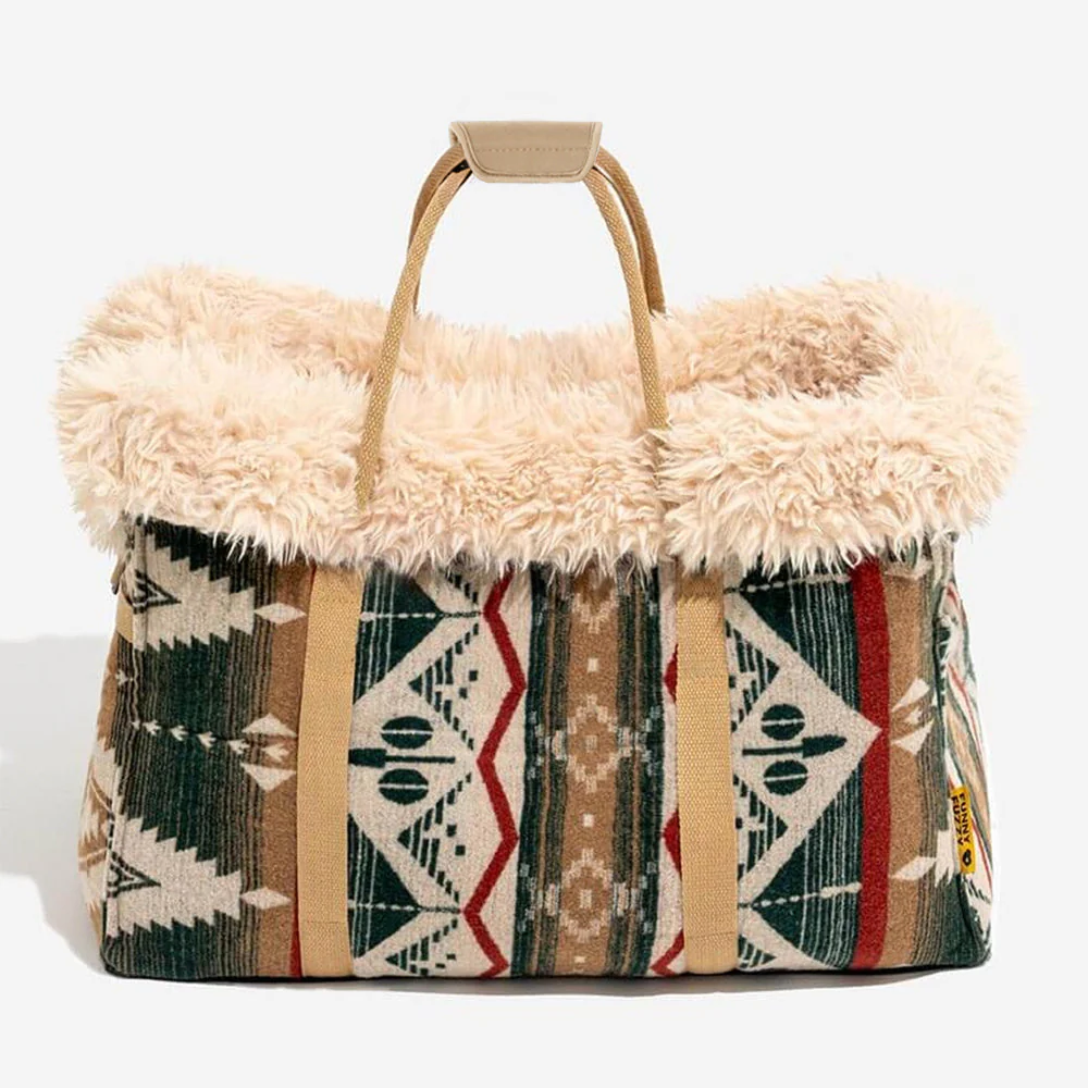 Large Reversible All-Season Indie Boho Pet Carrier and Dog Snuggle Sleeping Bag - Wondernap - Image 13