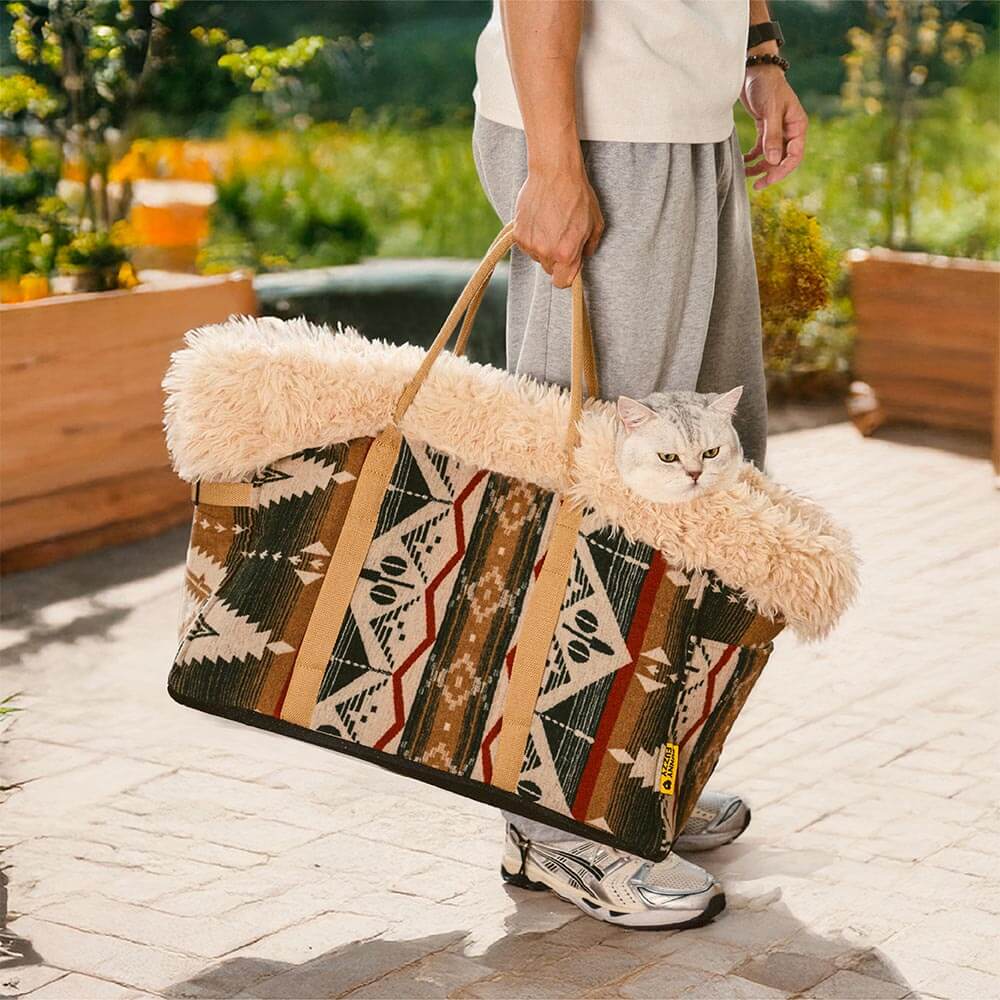 Large Reversible All-Season Indie Boho Pet Carrier and Dog Snuggle Sleeping Bag - Wondernap - Image 4