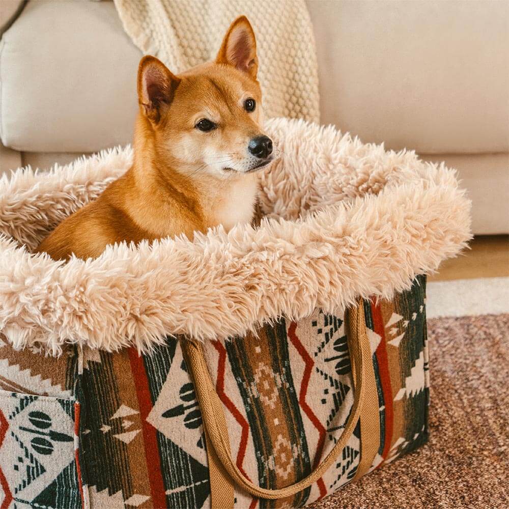 Large Reversible All-Season Indie Boho Pet Carrier and Dog Snuggle Sleeping Bag - Wondernap - Image 5