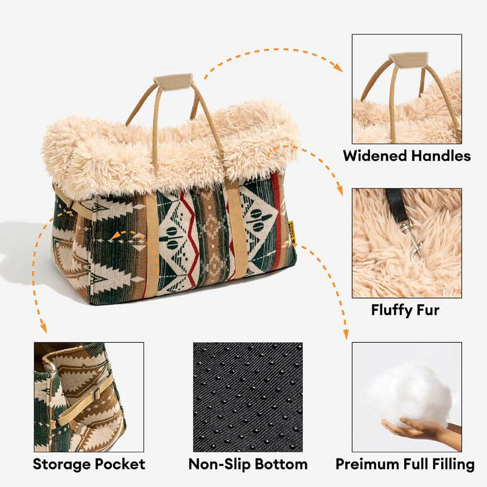 Large Reversible All-Season Indie Boho Pet Carrier and Dog Snuggle Sleeping Bag - Wondernap - Image 7