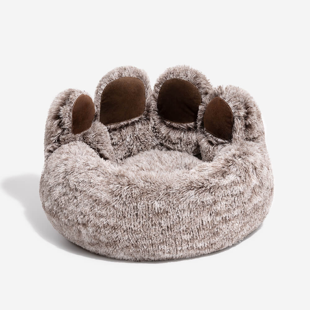 Large Round Dog Bed - Fuzzy Paw - Image 2