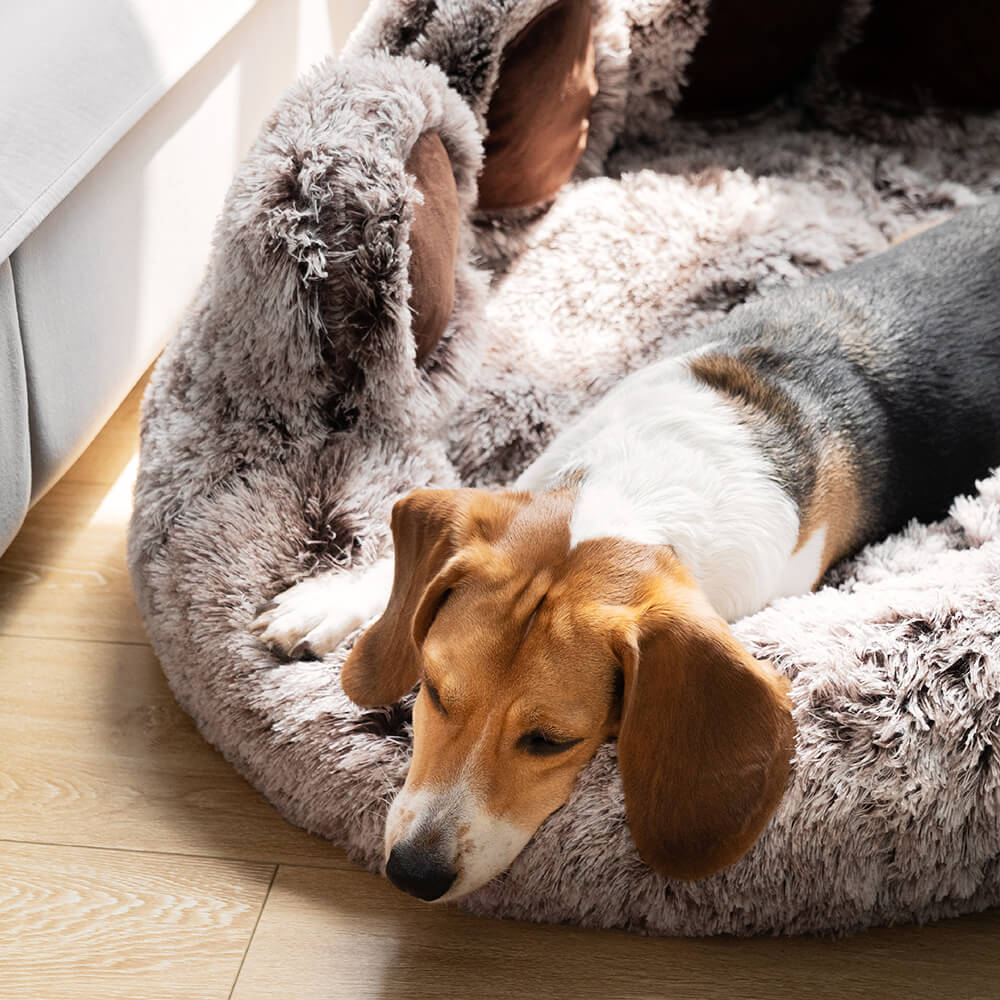 Large Round Dog Bed - Fuzzy Paw - Image 3