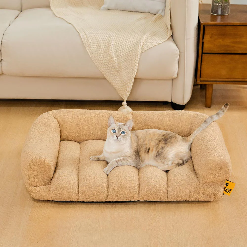 Large Soft Supportive Headrest Orthopaedic Cat Bolster Bed - Cloudy Napper - Image 4
