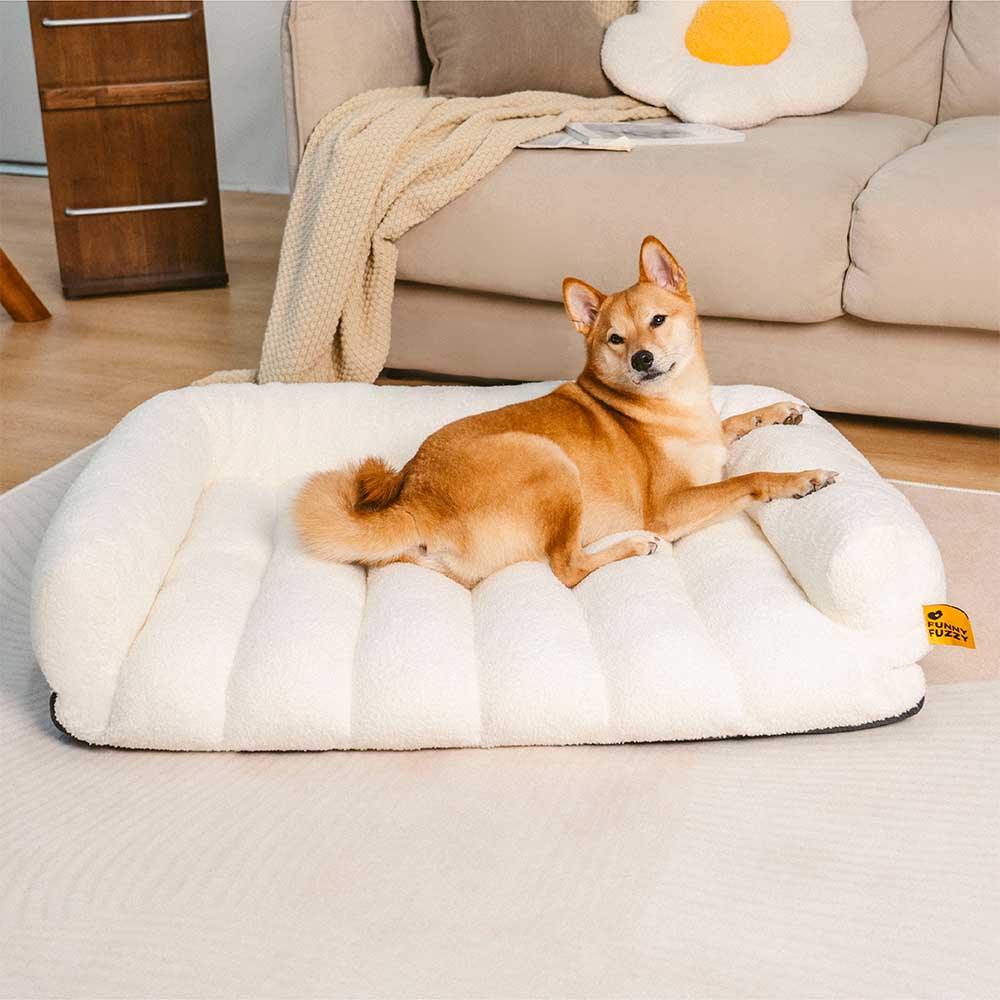 Large Soft Supportive Headrest Orthopaedic Dog Sofa Bed - Cloudy Napper - Image 6