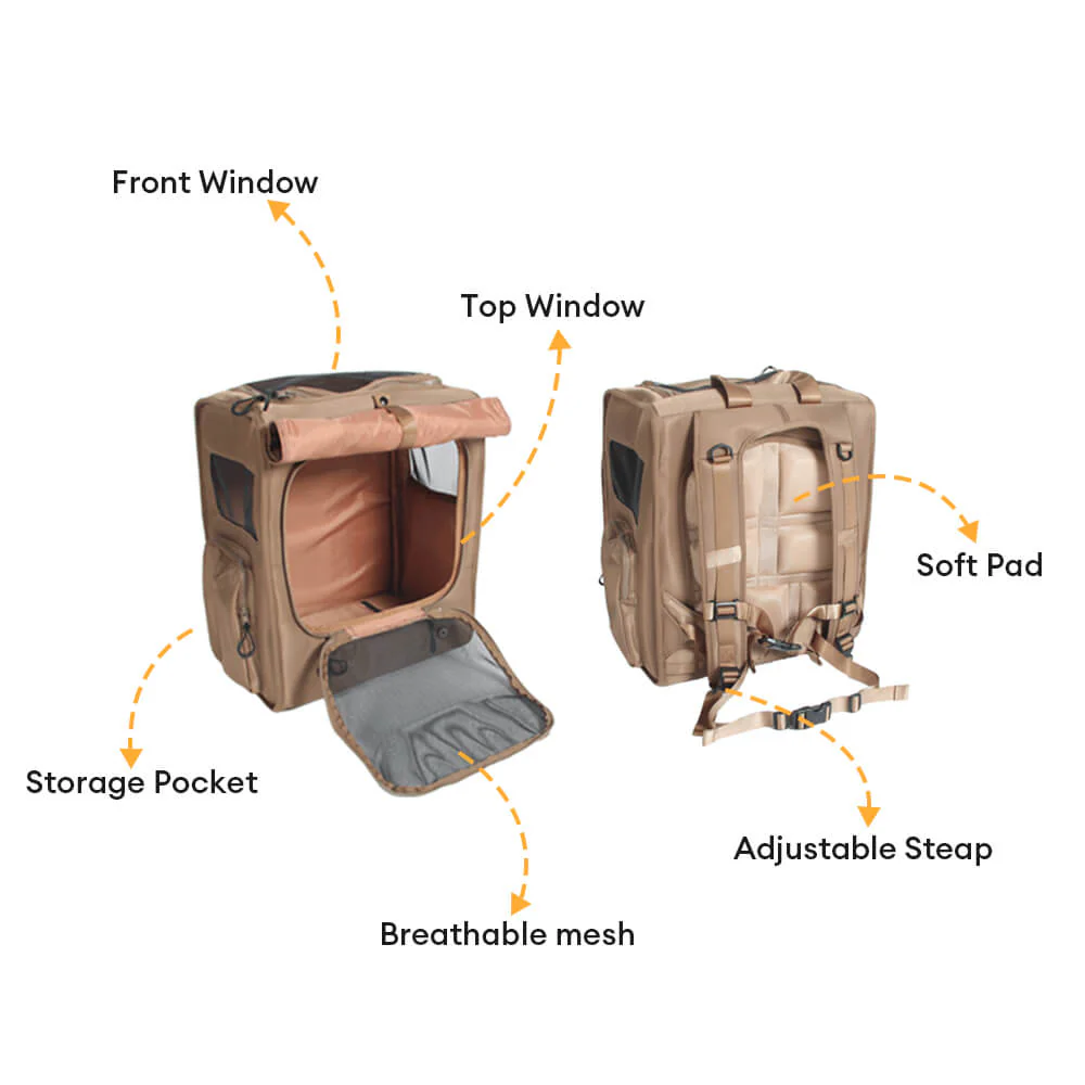 Large Space Breathable Mesh Waterproof Travel Pet Carrier Backpack - Image 3