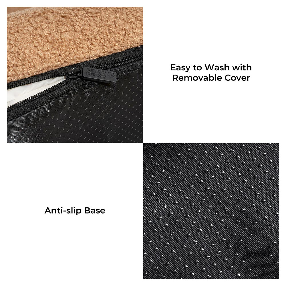 Large Washable Creamy Cosy Flat Dog Beds - Cheesecake - Image 11