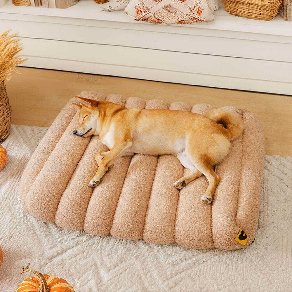 Large Washable Creamy Cosy Flat Dog Beds - Cheesecake - Image 3