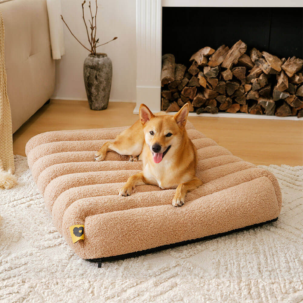 Large Washable Creamy Cosy Flat Dog Beds - Cheesecake - Image 7
