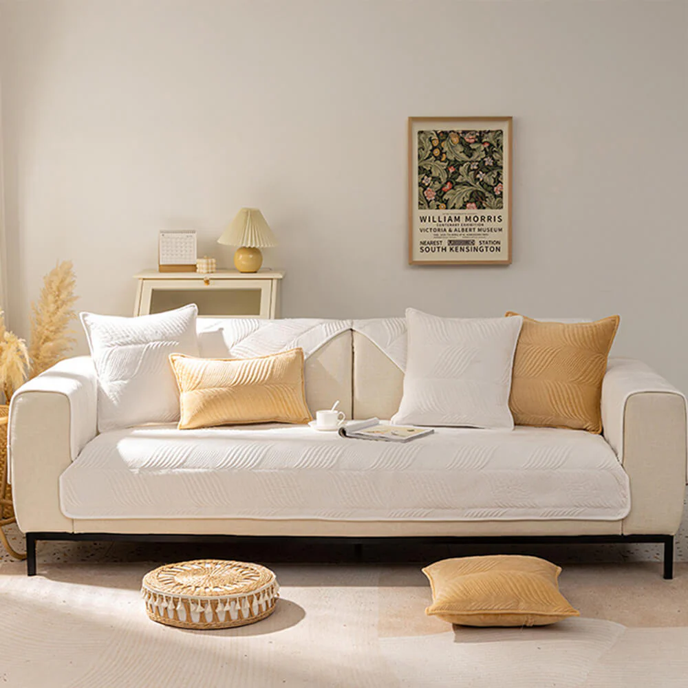 Leaf Patterned Plush Warm Non-Slip Couch Cover - Image 20