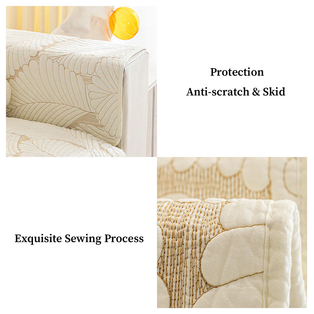 Leaf Pattern Furniture Anti-scratch & Skid Protection Couch Cover - Image 4