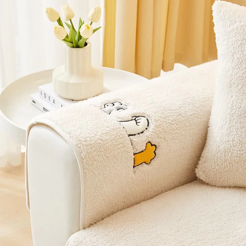 Lovely Cat's Paw Sherpa Fleece Anti-Slip Couch Cover - Image 6
