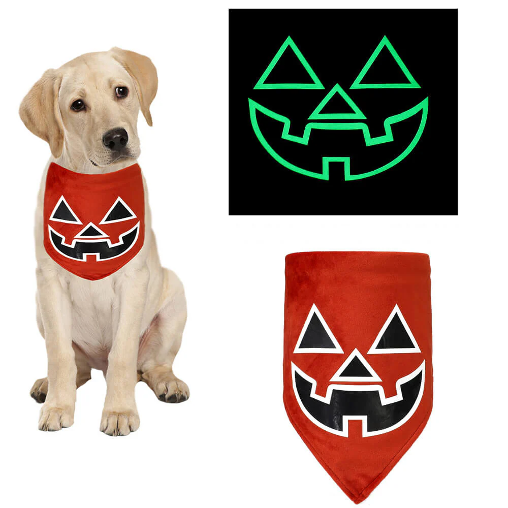 Luminous Halloween Pet Bandana | Glowing Triangle Pet Bib & Collar - Image 2
