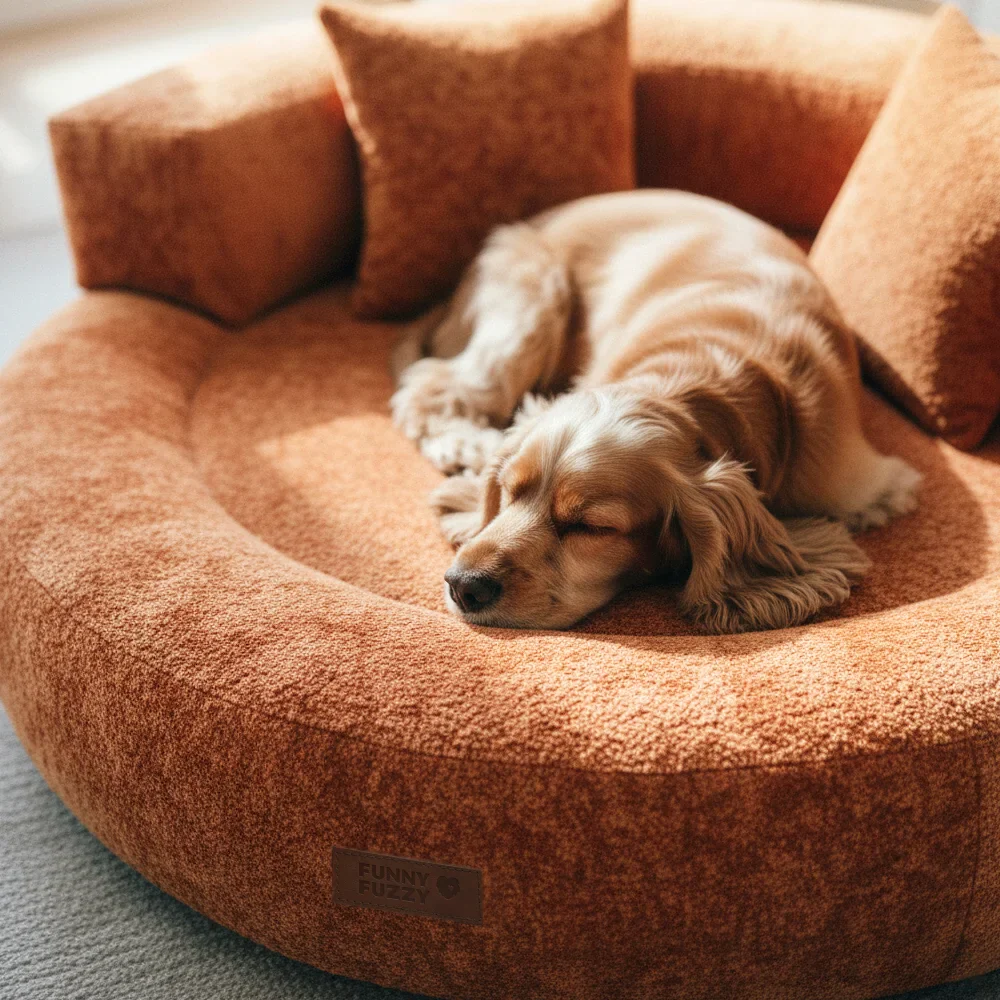 Luxe Diamond Velvet Removable Orthopedic Donut Dog Bed With Pillow - DreamNest - Image 13