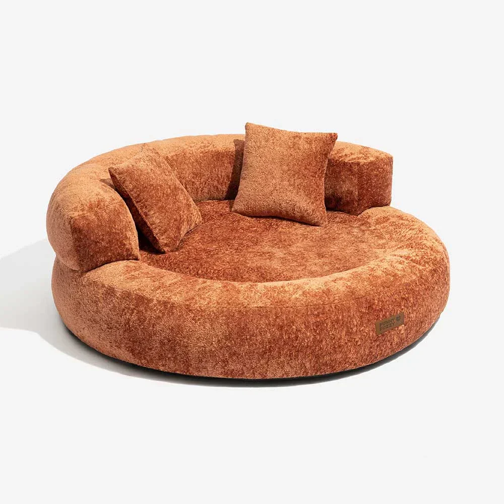 Luxe Diamond Velvet Removable Orthopedic Donut Dog Bed With Pillow - DreamNest - Image 17