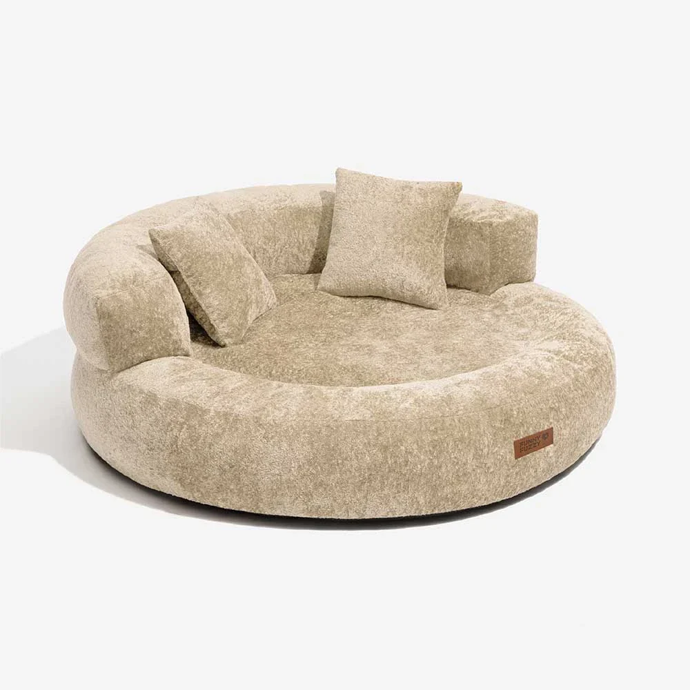 Luxe Diamond Velvet Removable Orthopedic Donut Dog Bed With Pillow - DreamNest - Image 21
