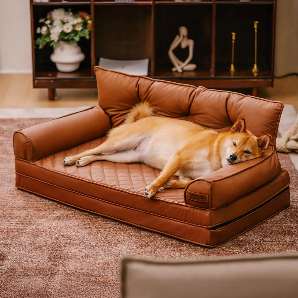 Luxe Faux Leather Foldable Orthopaedic Large Dog Bed - CoreLounge - Image 16