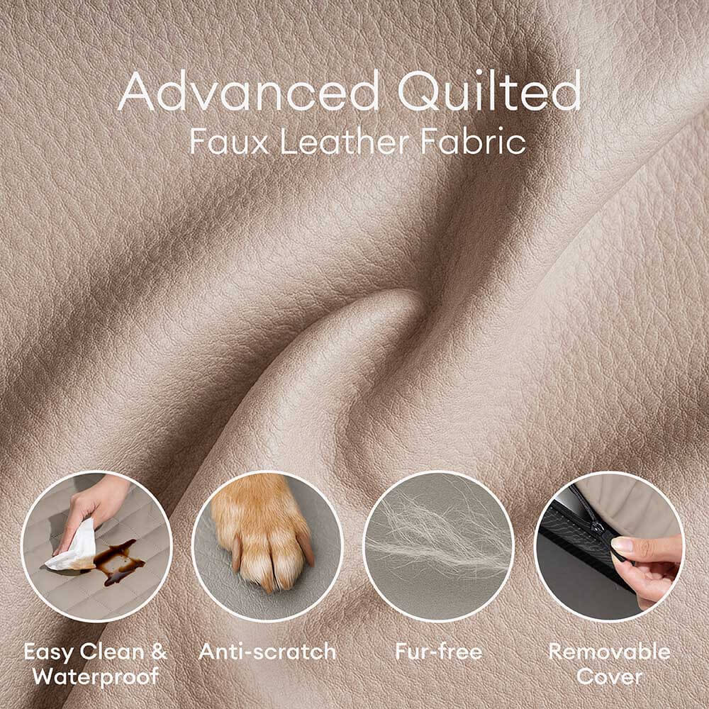 Luxe Faux Leather Foldable Orthopaedic Large Dog Bed - CoreLounge - Image 4