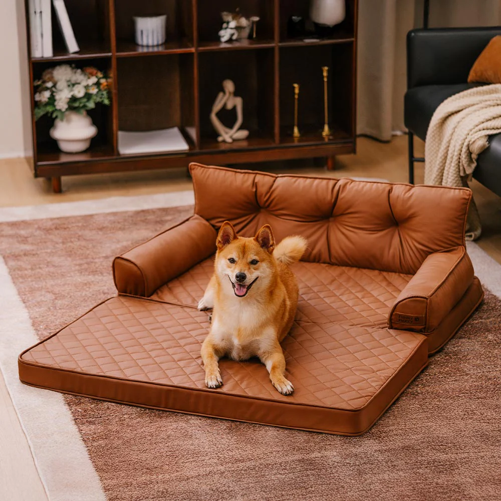 Luxe Faux Leather Foldable Orthopaedic Large Dog Bed - CoreLounge - Image 7