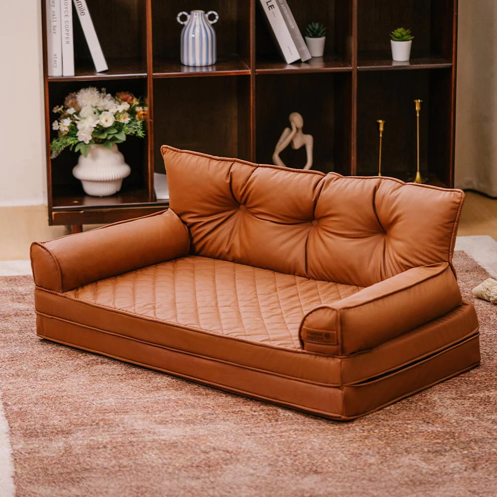 Luxe Faux Leather Foldable Orthopaedic Large Dog Bed - CoreLounge - Image 8