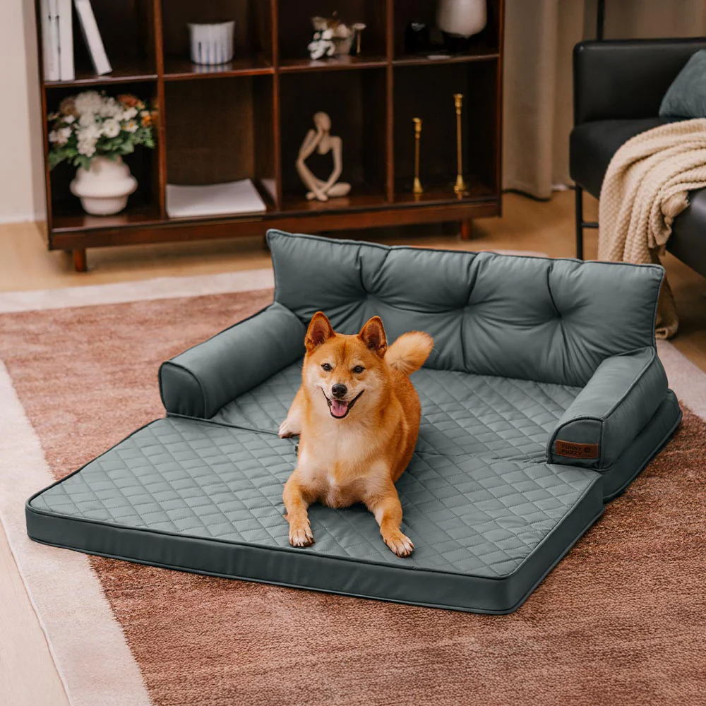 Luxe Faux Leather Foldable Orthopaedic Large Dog Bed - CoreLounge - Image 9
