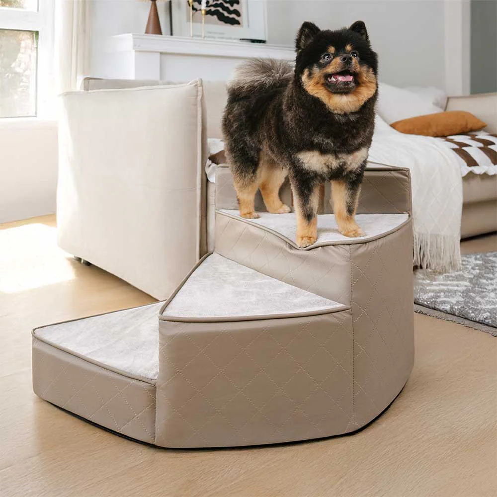 Luxe Water-repellent Faux Leather Removable Spiral Pet Stairs - StepEase - Image 10