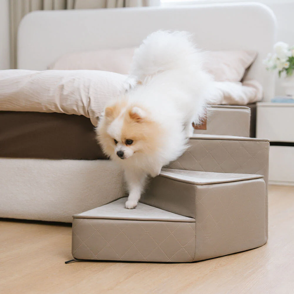 Luxe Water-repellent Faux Leather Removable Spiral Pet Stairs - StepEase - Image 12