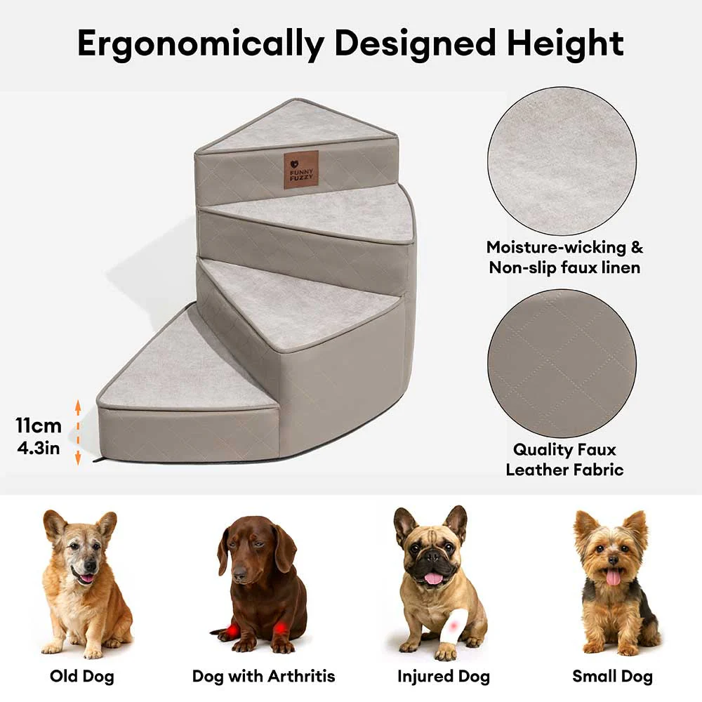 Luxe Water-repellent Faux Leather Removable Spiral Pet Stairs - StepEase - Image 4