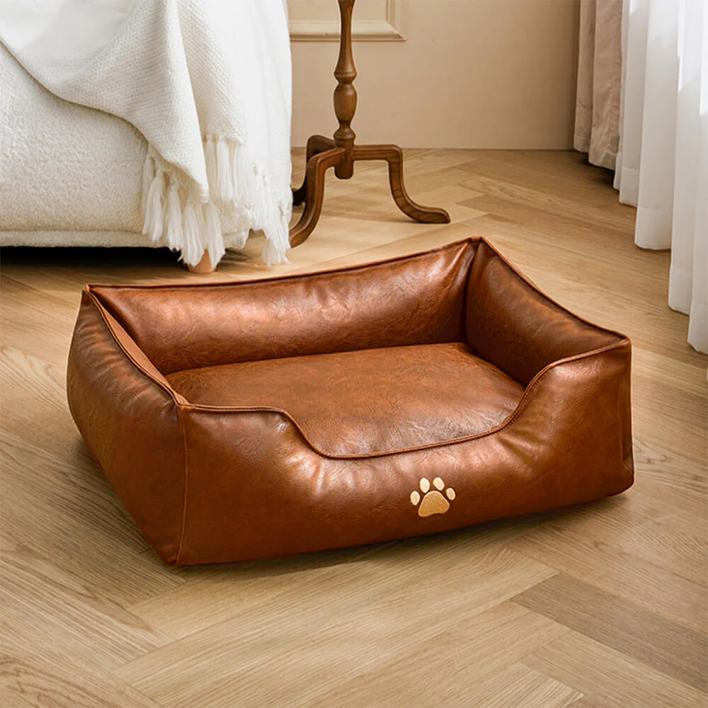 Luxury Faux Leather Waterproof Removable Dog Sofa Bed - Image 10