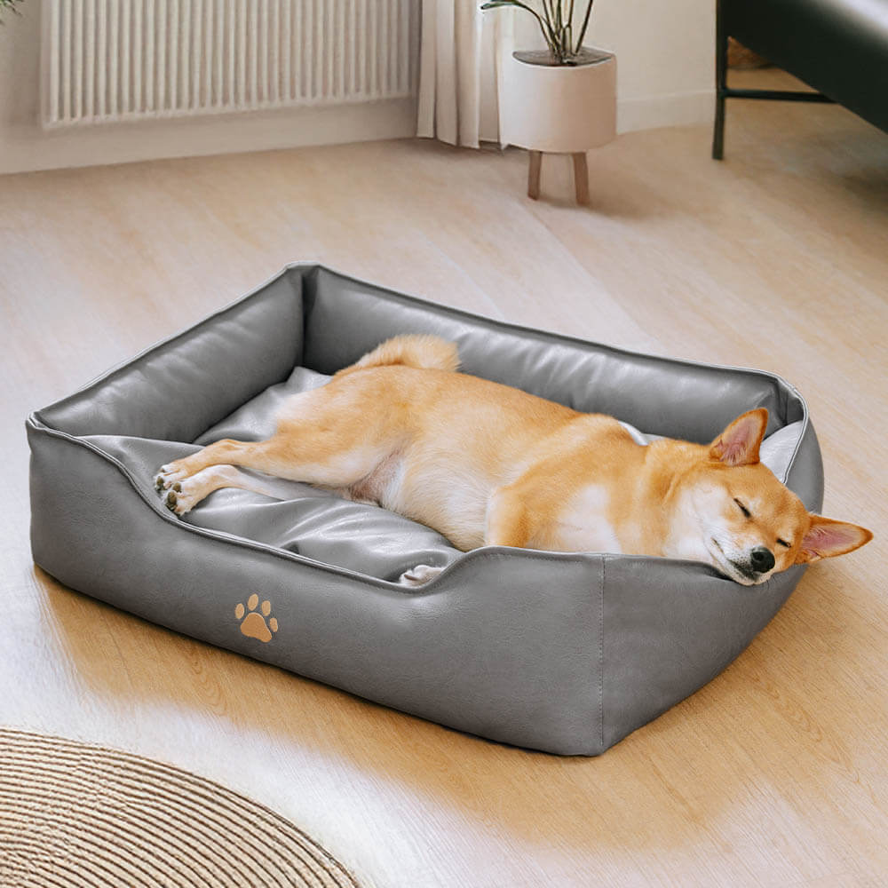 Luxury Faux Leather Waterproof Removable Dog Sofa Bed - Image 14