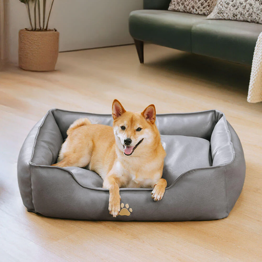 Luxury Faux Leather Waterproof Removable Dog Sofa Bed - Image 15