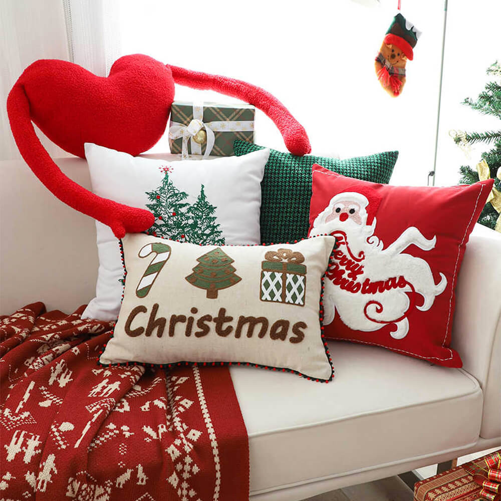 Merry Christmas Holiday Decorative Lumbar Home Sofa Pillow - Image 4