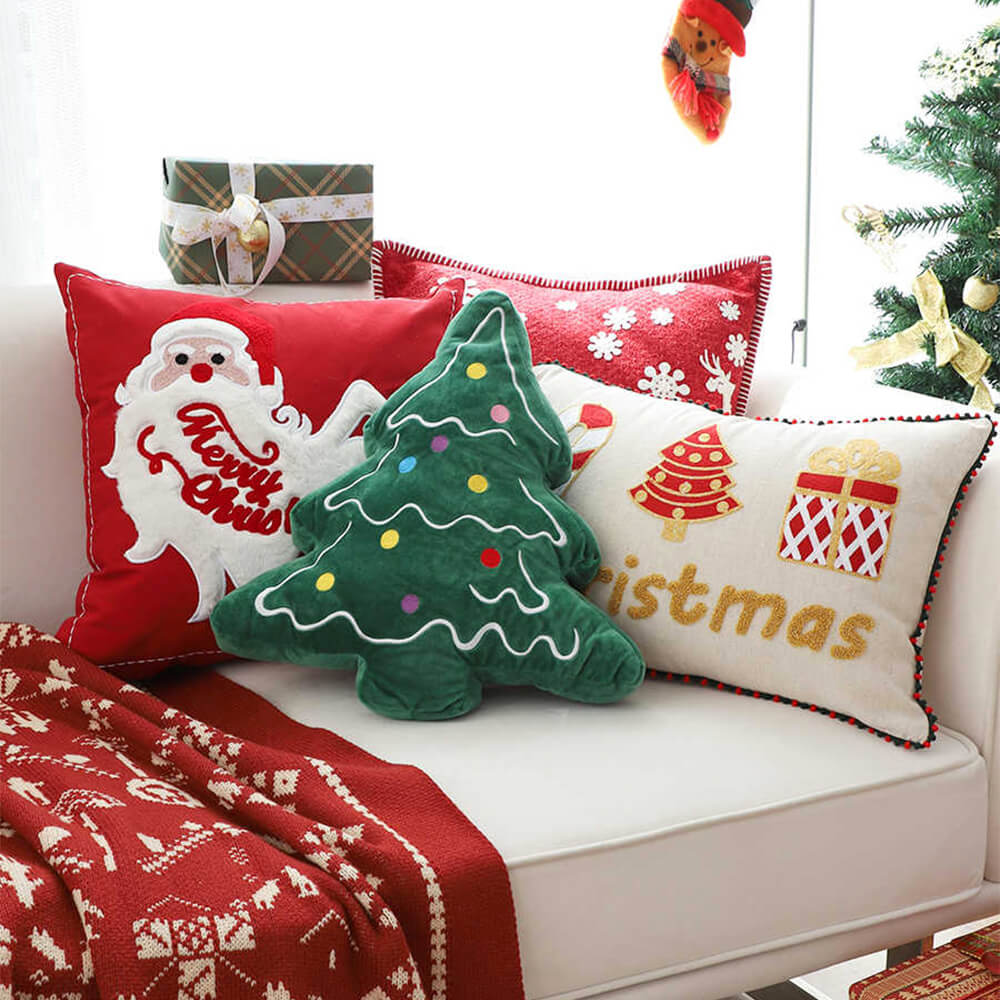 Merry Christmas Holiday Decorative Lumbar Home Sofa Pillow - Image 5