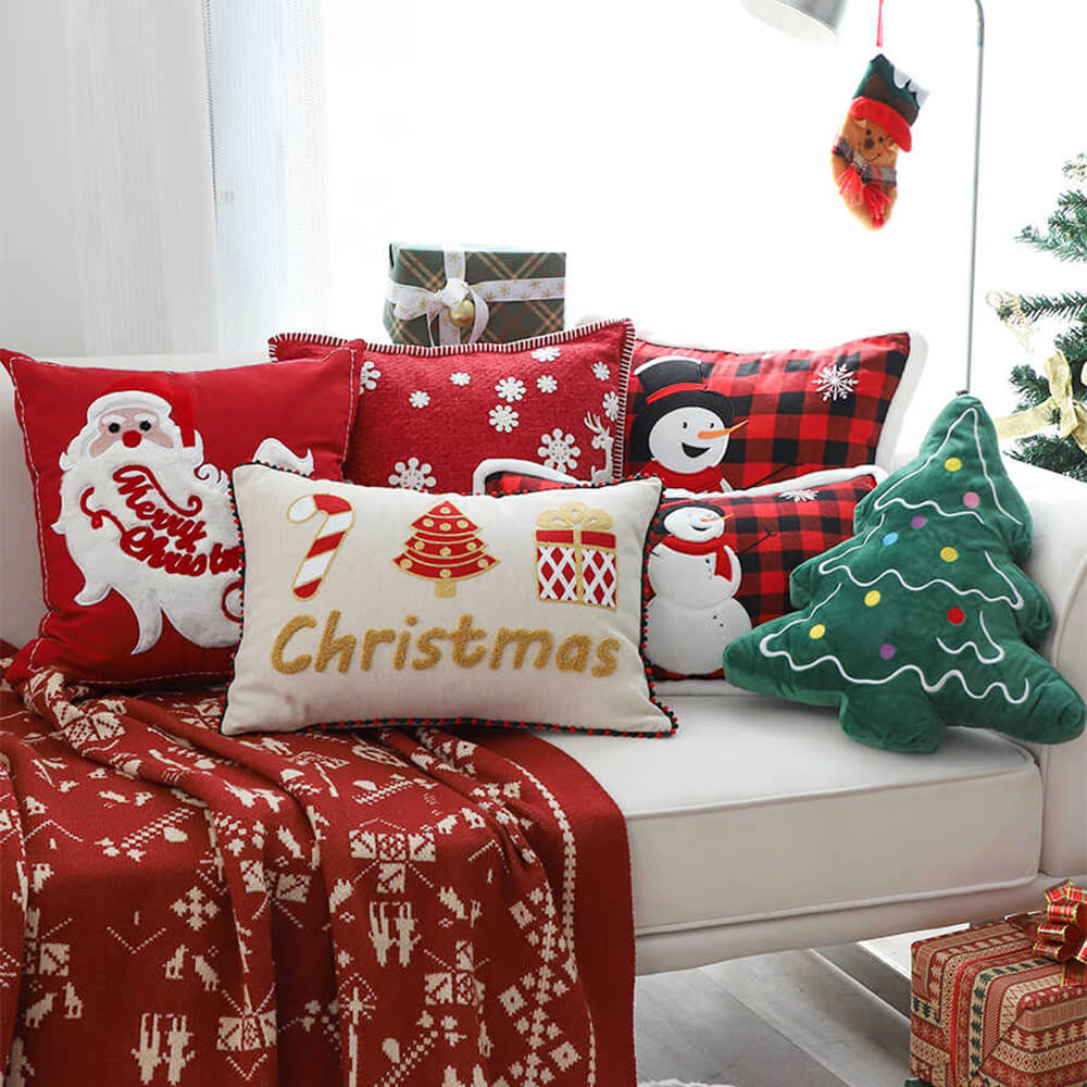 Merry Christmas Holiday Decorative Lumbar Home Sofa Pillow - Image 6