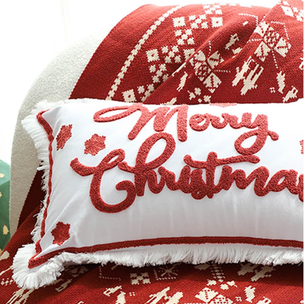 Merry Christmas Holiday Decorative Lumbar Home Sofa Pillow - Image 8