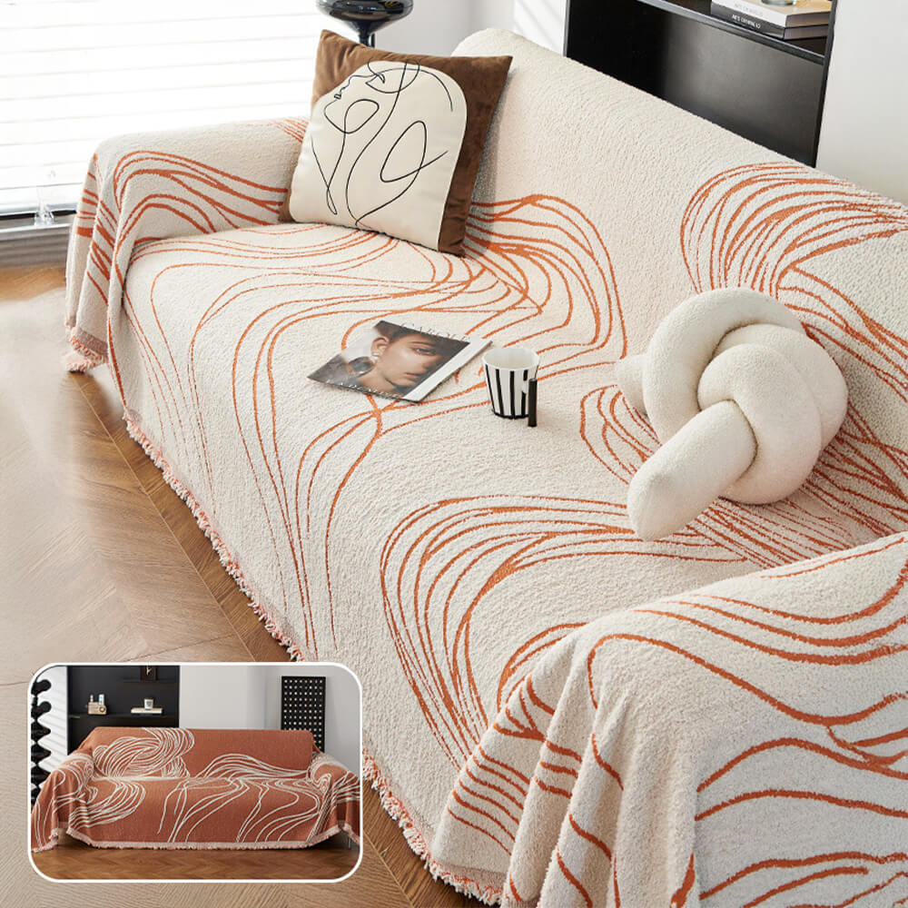 Minimalist Chenille Reversible Cat-Scratch Resistant Non-Slip Couch Cover - Image 10