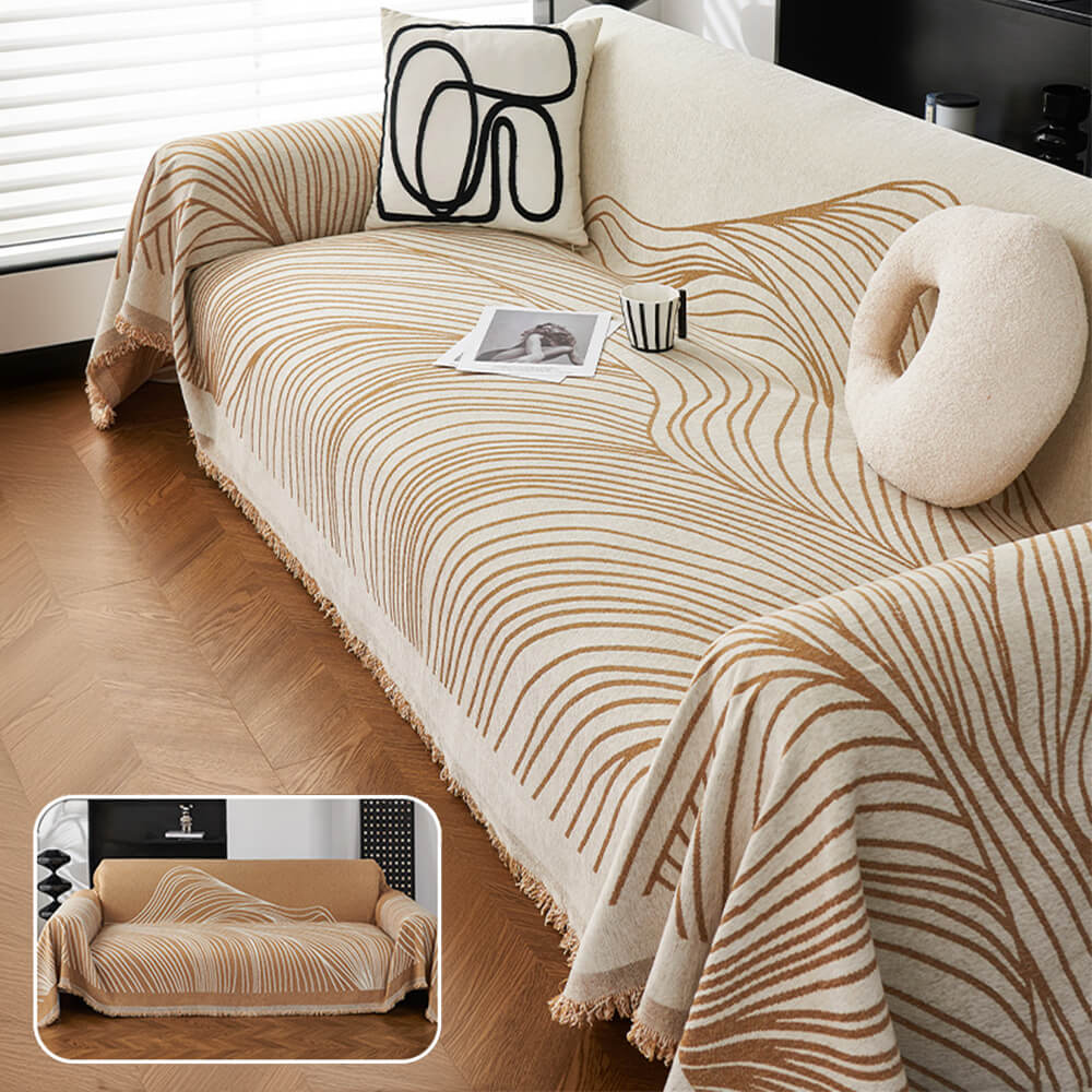 Minimalist Chenille Reversible Cat-Scratch Resistant Non-Slip Couch Cover - Image 12