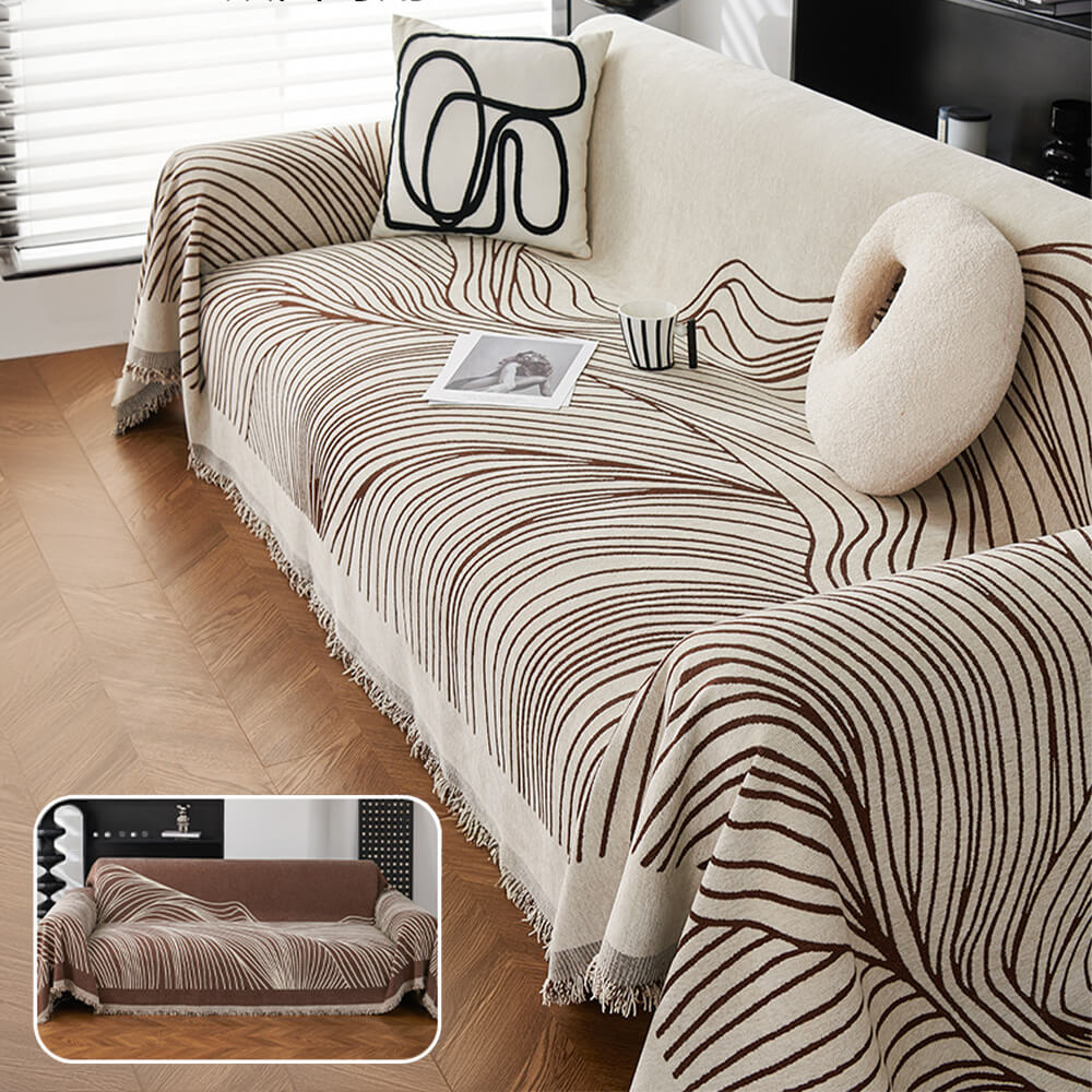 Minimalist Chenille Reversible Cat-Scratch Resistant Non-Slip Couch Cover - Image 13