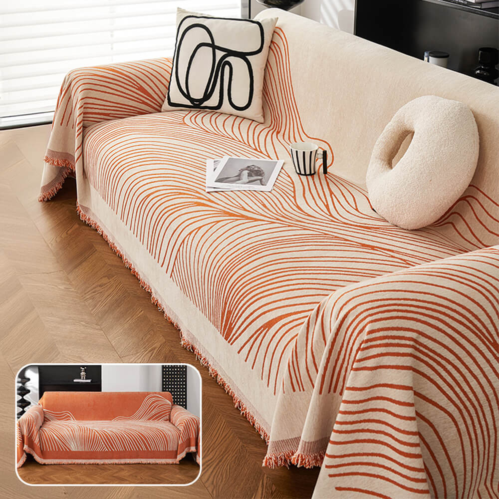 Minimalist Chenille Reversible Cat-Scratch Resistant Non-Slip Couch Cover - Image 14
