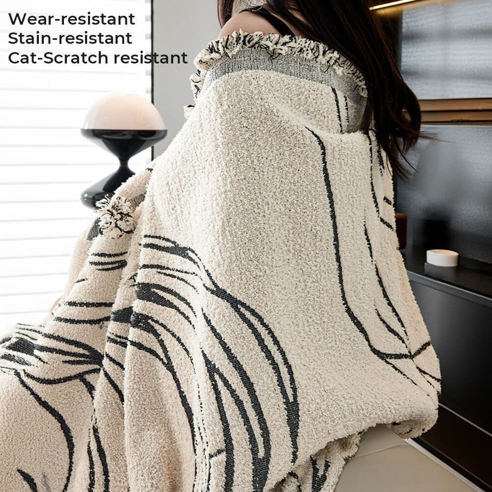 Minimalist Chenille Reversible Cat-Scratch Resistant Non-Slip Couch Cover - Image 3