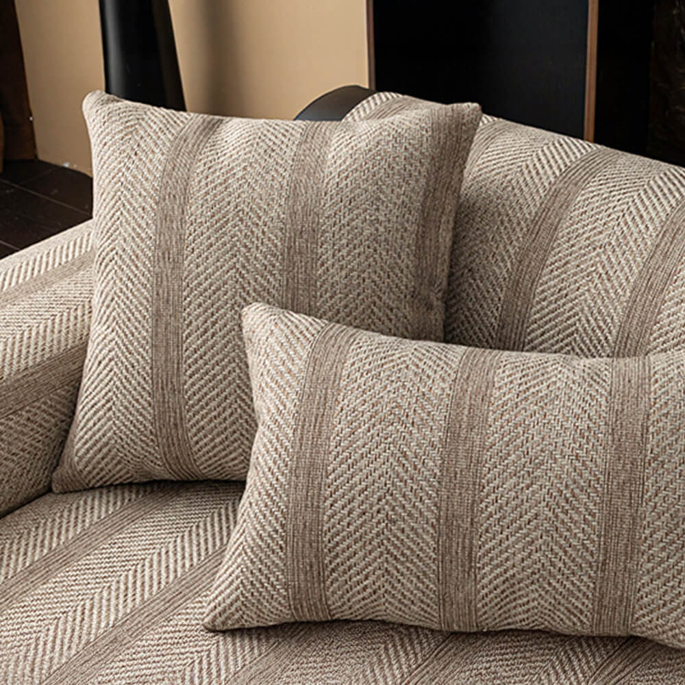 Minimalist Herringbone Weave Breathable Faux Linen All-Season Couch Cover - Image 5